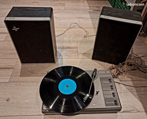 Chaîne HiFi Vintage Philips – 2 HP – Tourne-disques – Testé Fonctionnel