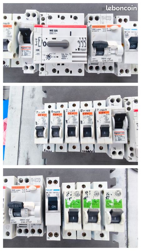 Disjoncteurs (Merlin Gerin, Legrand, Hager) + Boîtiers Étanches IP55 (image 1)