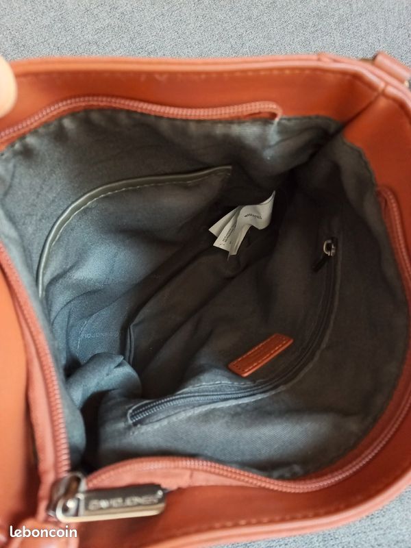 Sac à main / Sac portée épaule David Jones marron cognac (image 5)