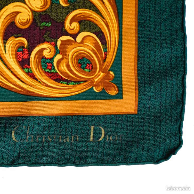Foulard Carré DIDDL En Soie 100% - Vintage, Dimensions 48x50 Cm - Couleur Jaune