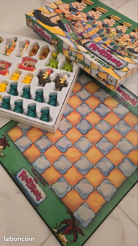 Jeu D'échecs 3D Vintage – Les Pierrafeu (The Flintstones) – 1993 – Occasion