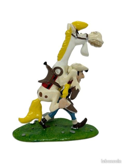 Figurine Pouet Lucky Luke Sur Jolly Jumper - Sica Toys 1964 - Sifflet Fonctionnel