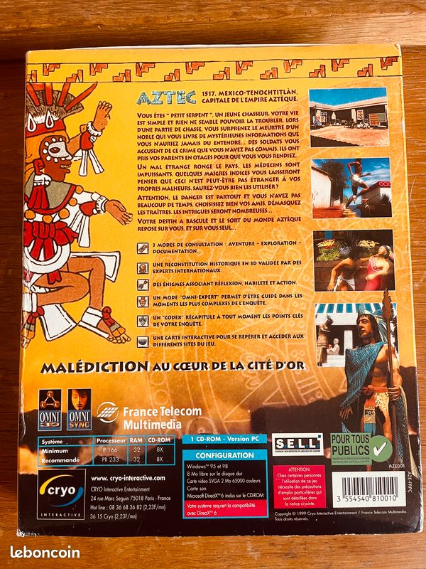 Jeu Vidéo AZTEC : Malédiction Au Coeur De La Cité D'Or - PC CD-ROM Big Box - FR - Très Bon État