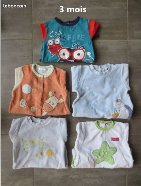 Lot de 5 pyjamas bébé 3 mois (image 1)