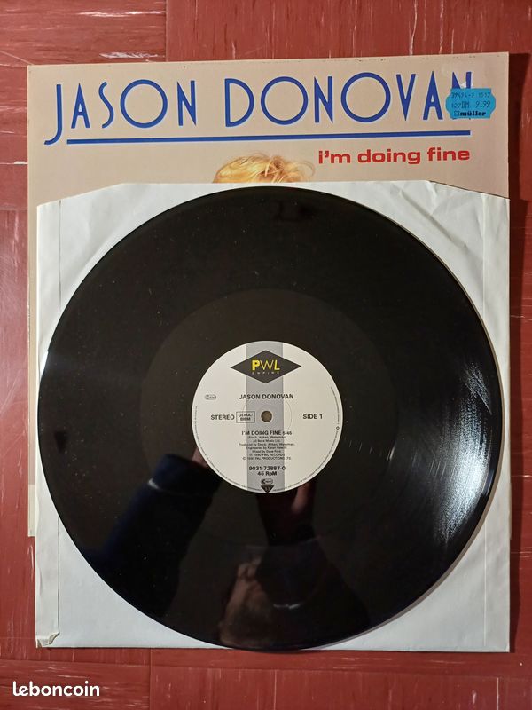 Jason DONOVAN : MAXI 45 Tours ~ I'M DOING FINE (1990) ~ Disque VINYLE (Années 90) (image 4)