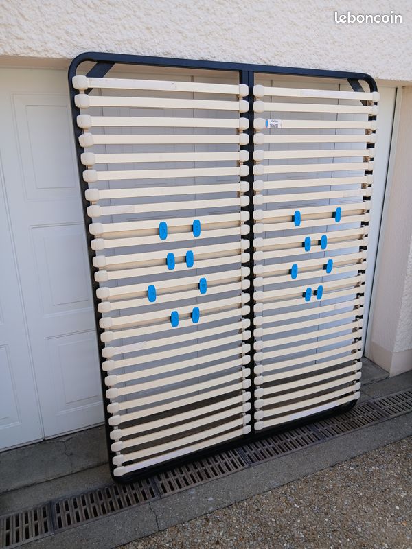 Sommier bilattes réglable avec système d'ajustement160 x 200 tour métal (image 1)