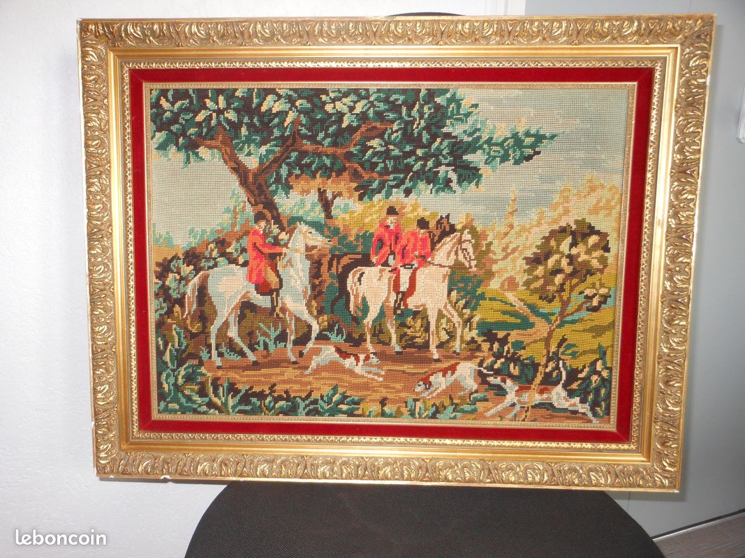 Canevas tableau scène de chasse (image 1)