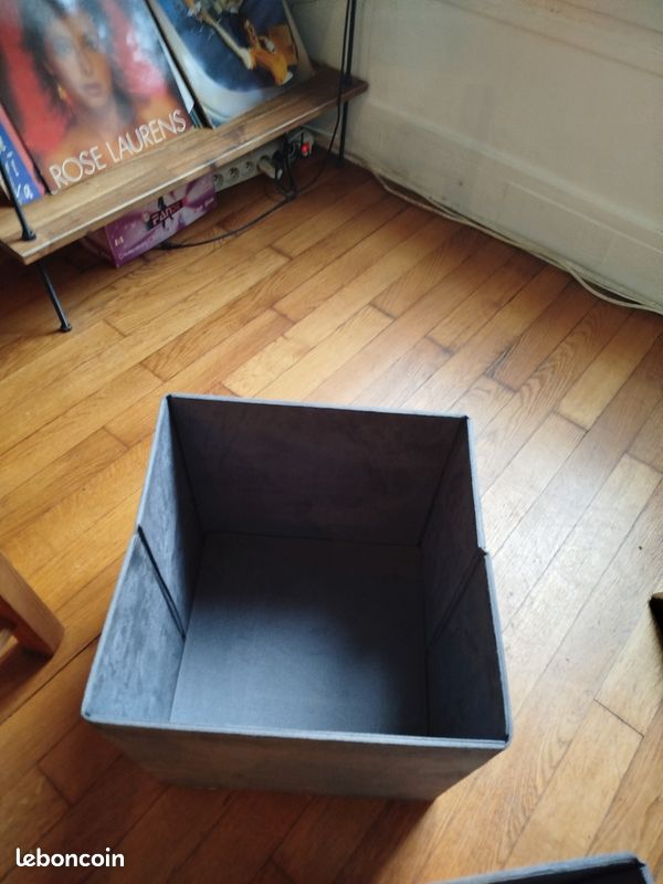 Pouf rangement pliable + poubelle (image 2)