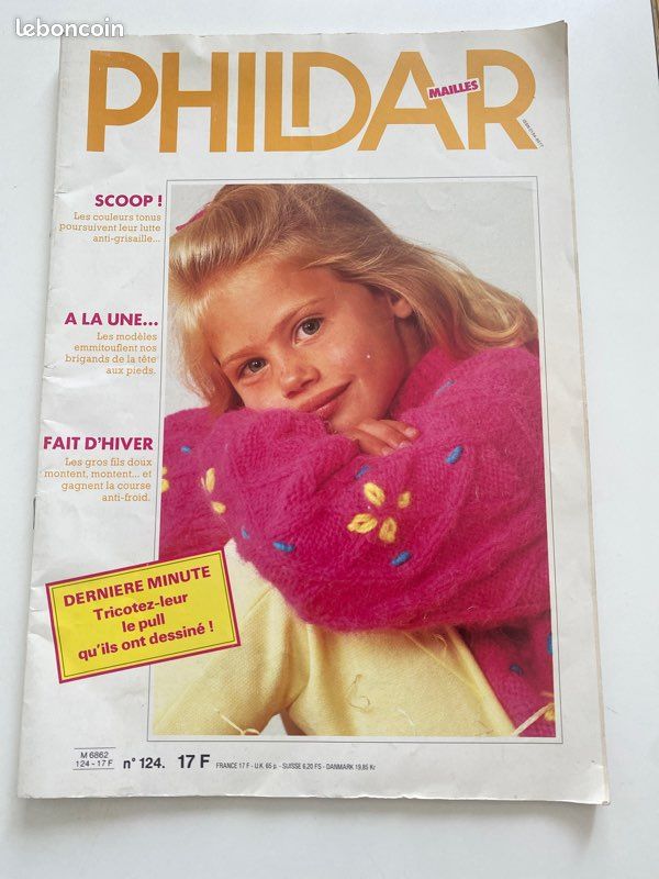 Magazine vintage de 1985 Phildar réf 124 (image 1)