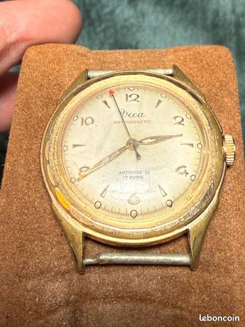 Montre Mécanique Vintage VECA - Horlogerie Ancienne, Occasion Fonctionnelle, Style Rétro