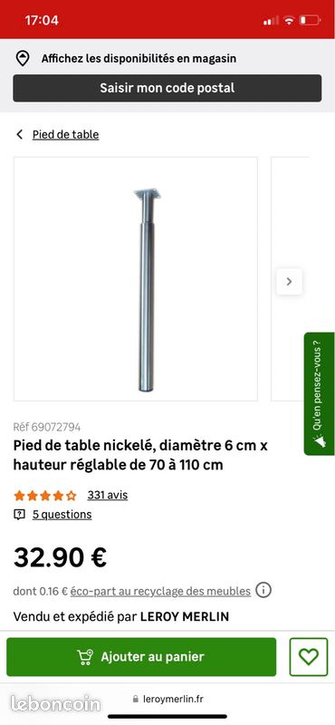 Pieds télescopiques (image 1)