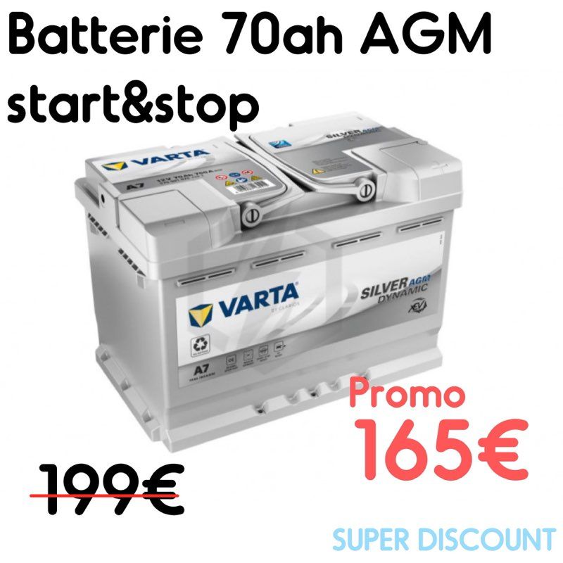 Batterie start stop 70 ah varta e39 a7 agm - Équipement auto