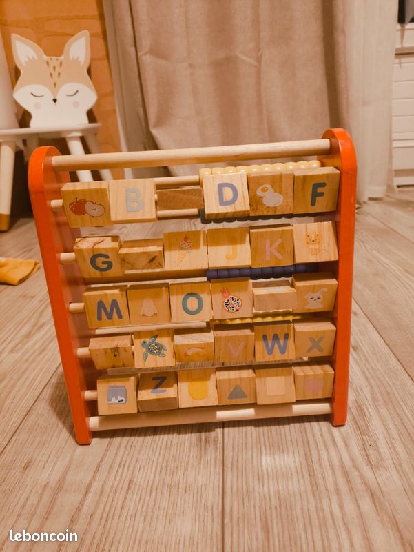 Boulier En Bois Edufun - Jeu éducatif Montessori - Apprendre à Compter Et Calculer - Dès 3 Ans