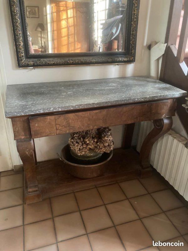 Console acajou avec marbre (image 1)