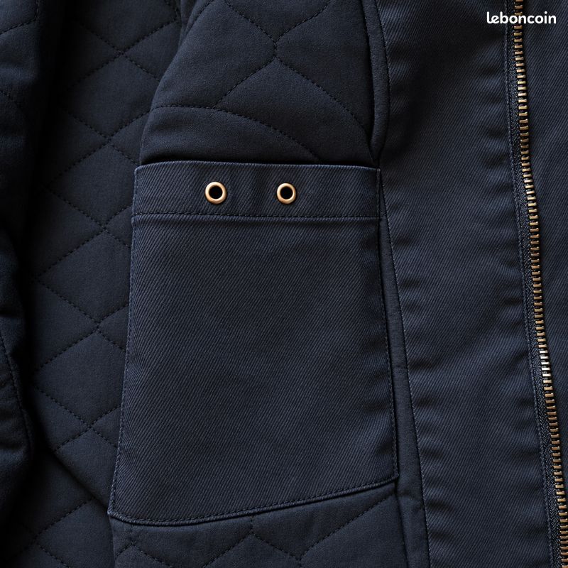 Manteau Court Caban noir/bleu marine Homme Taille S – Zippé Boutons pressions Poches Intérieur matelassé – DDP – Automne / Printemps (Mi-saison) Quotidien / Ville (image 17)