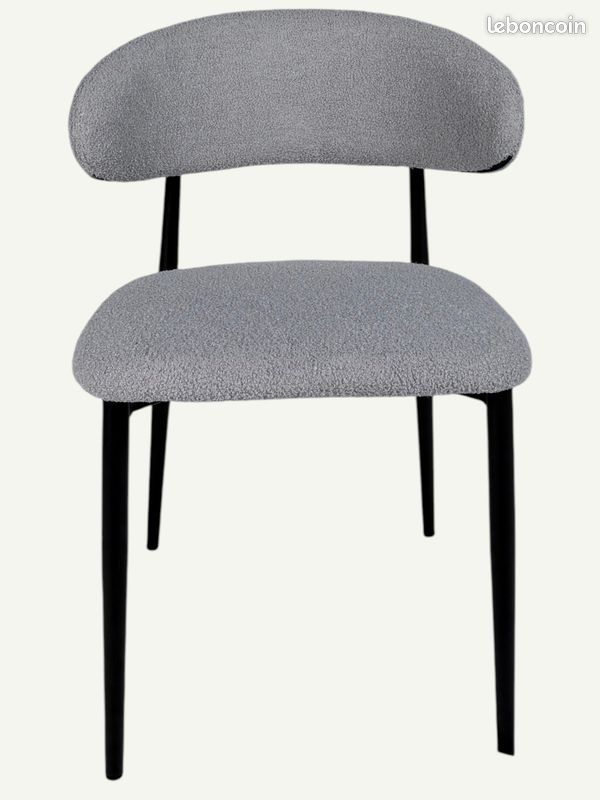 Chaise NOVA grise bouclette – tendance et confortable (image 2)