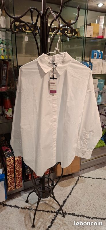 Chemise GALERIES LAFAYETTE Blanche Classique en Coton femme taille 38. 9546 (image 5)