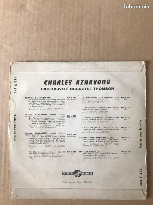 VINYLE - AZNAVOUR - la ville (image 2)