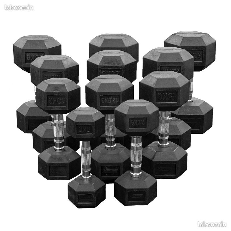 Lot D'haltères Et Poids En Fonte 10 Kg - Musculation, Fonte, Occasion (idée Cadeau Noël)