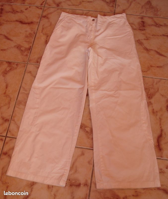 Pantalon femme blanc neuf f 44 creation (image 1)