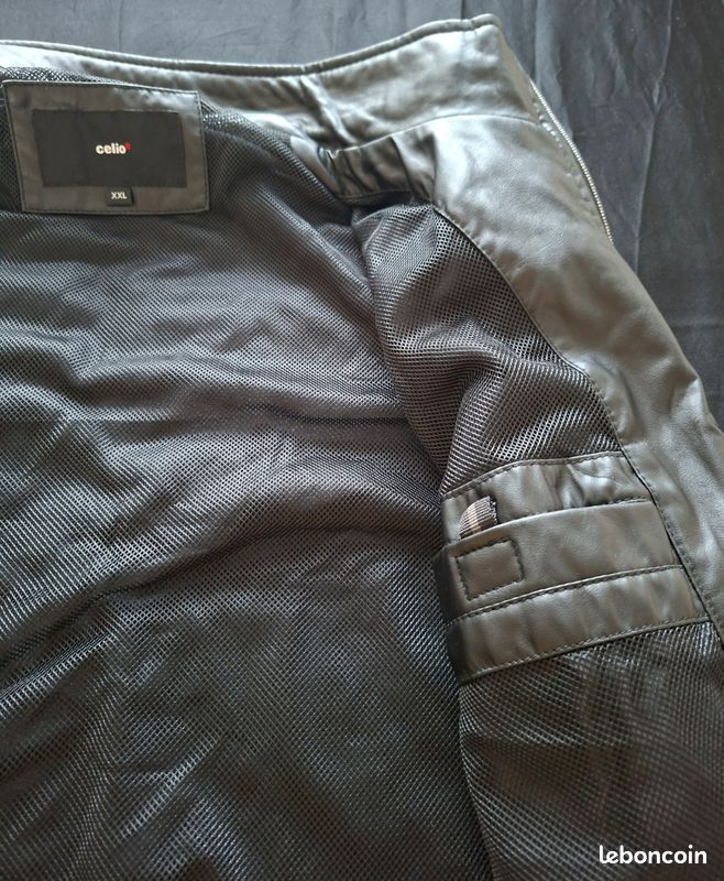 Veste Celio homme XXL simili cuir noir – style motard (image 8)