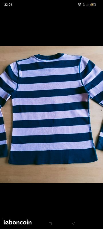 Pull enfant, à rayures, H&M, 100% coton, en parfait état (image 4)