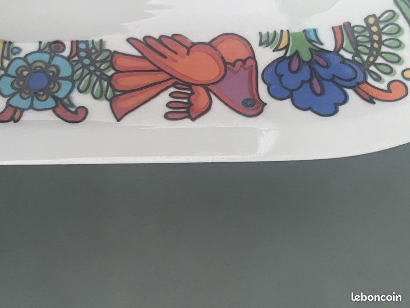 Vintage Villeroy & Boch « Acapulco » – 1 Ravier & 3 Sous-tasses (Estampilles Luxembourg - Parfait état) (image 13)
