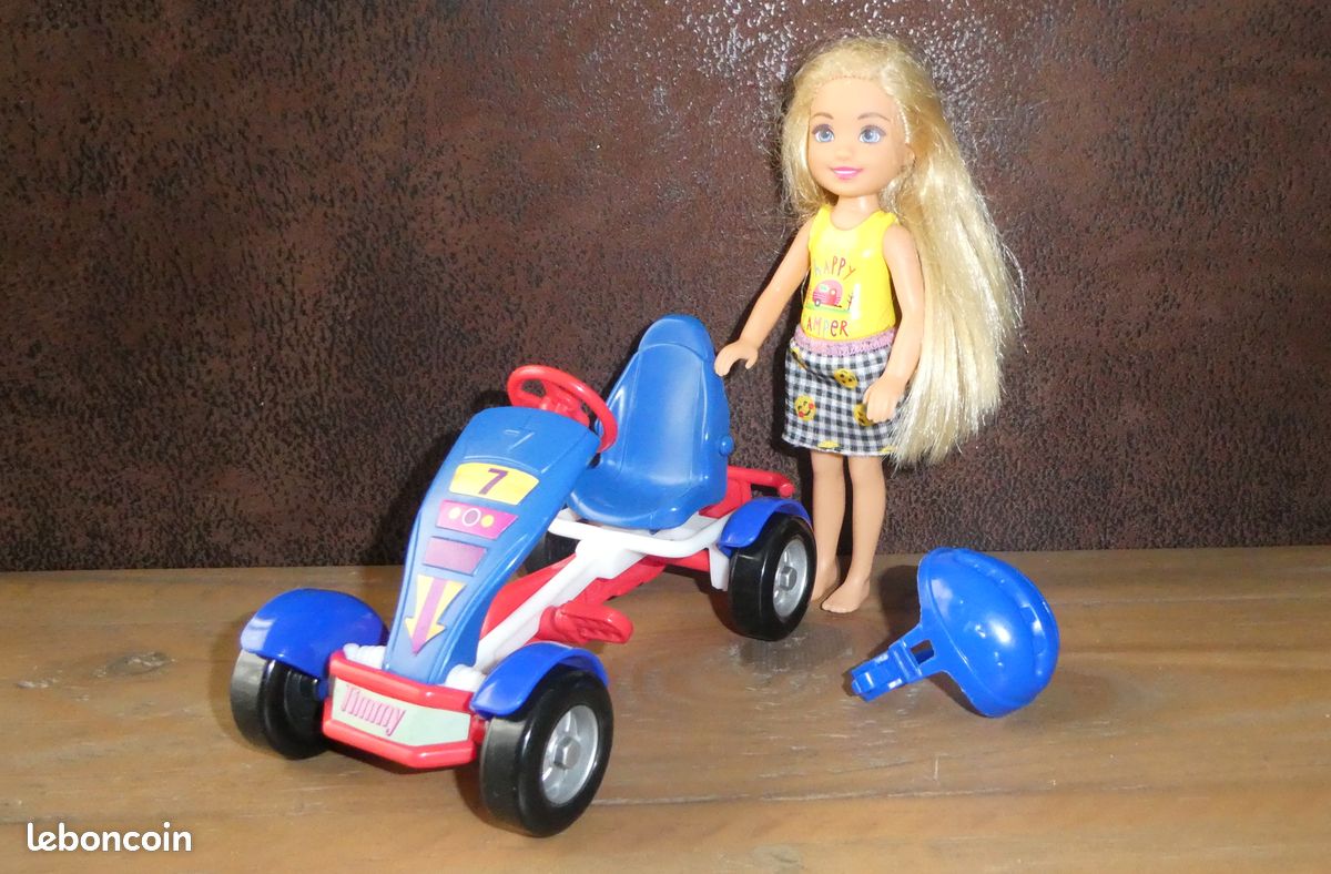 Poupée soeur Barbie avec son karting - Jeux & Jouets