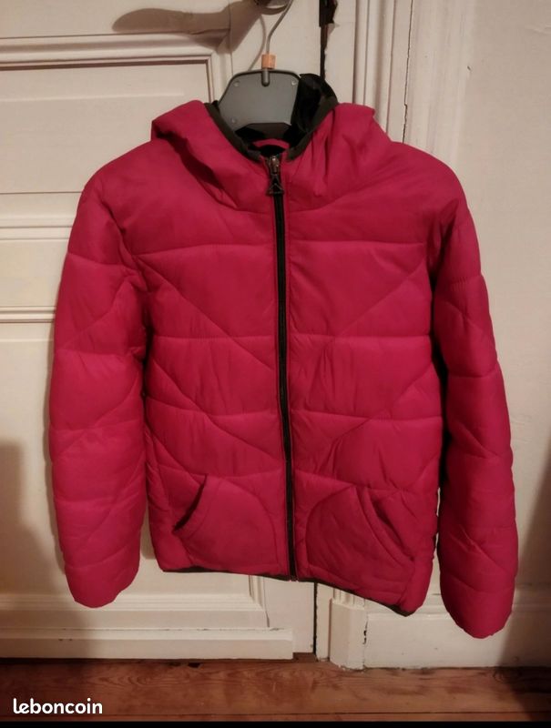 Blouson manteau doudoune hiver fille rose taille 10 ans marque