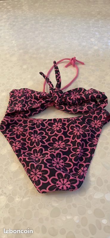 ❤️Superbe maillot de bain imprimé ensemble bikini LAGUNE fille 10 ans design France 🇫🇷 (image 3)
