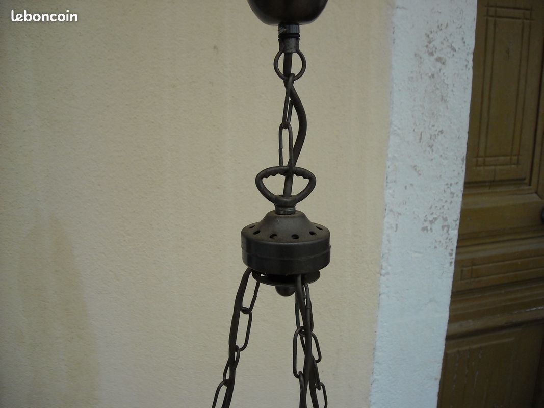 Luminaire bois et fer, (L 310) (image 4)