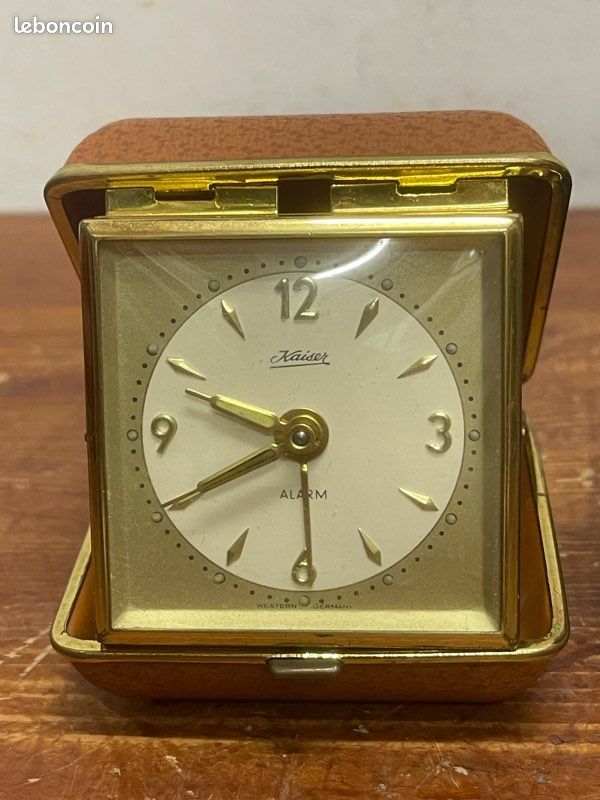 Réveil De Voyage Goldbühl – Horloge Mécanique Made In Germany – Milieu XXe – Fonctionnel