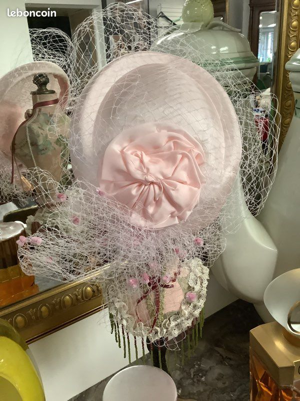 Très Belle Bibi Rose Petite chapeau pour MariageTBE (image 2)