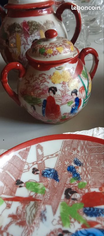 Service à thé en porcelaine japonaise de style Satsuma (image 6)