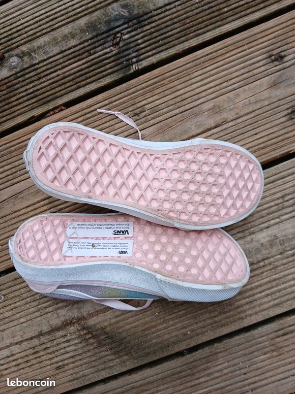 Vans Old Skool Paillettes Rose et Pastel Chaussures