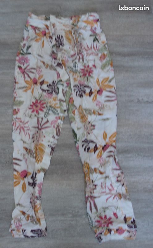 Pantalon femme blanc motifs neuf xs pinkie (image 1)