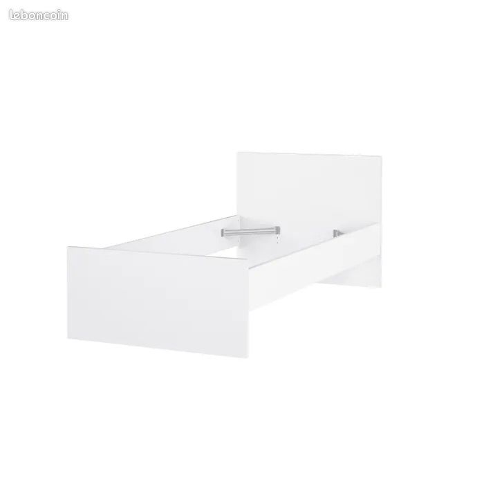 Lit 1 place + Sommier + Chevet + Armoire (image 1)