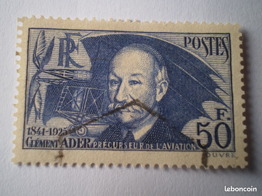 Timbre poste France, année 1938 T.P.50f. outremer, N° 398 Neuf**, gomme