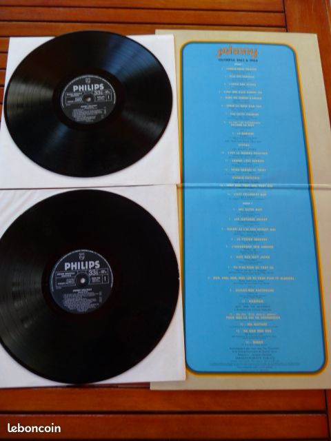 Double vinyle LP 33T "Johnny Hallyday" Olympia 1962 et 1964 (3) (image 2)