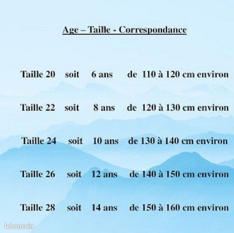 De Bébé Correspondance Pointure Age Maillot Enfant (Fourth) Taille