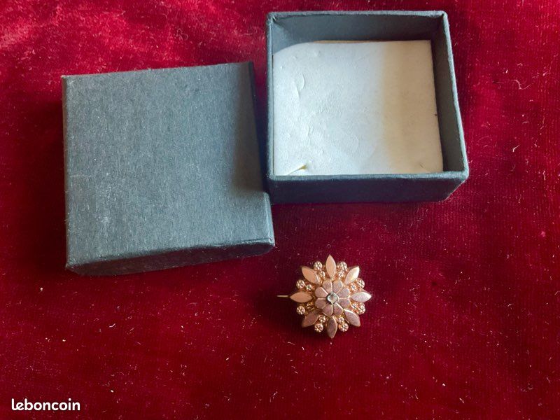 Broche Vintage Plaquée Or - Estampillée GL - Élégante - Occasion Sans Défaut