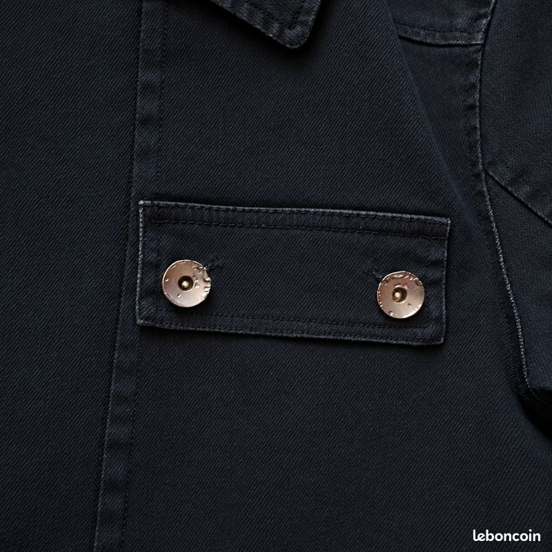 Manteau Court Caban noir/bleu marine Homme Taille S – Zippé Boutons pressions Poches Intérieur matelassé – DDP – Automne / Printemps (Mi-saison) Quotidien / Ville (image 10)