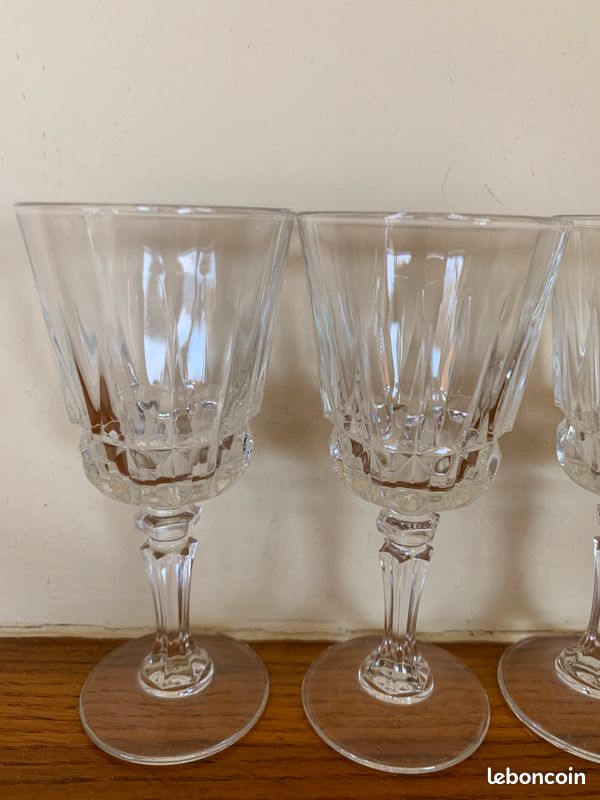 4 Verres a digestif Cristal Taillé - Signés Val St Lambert (image 3)