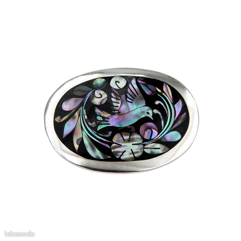 Broche/pendentif Vintage Tête De Femme Africaine - Alliage Argenté - Pièce Unique