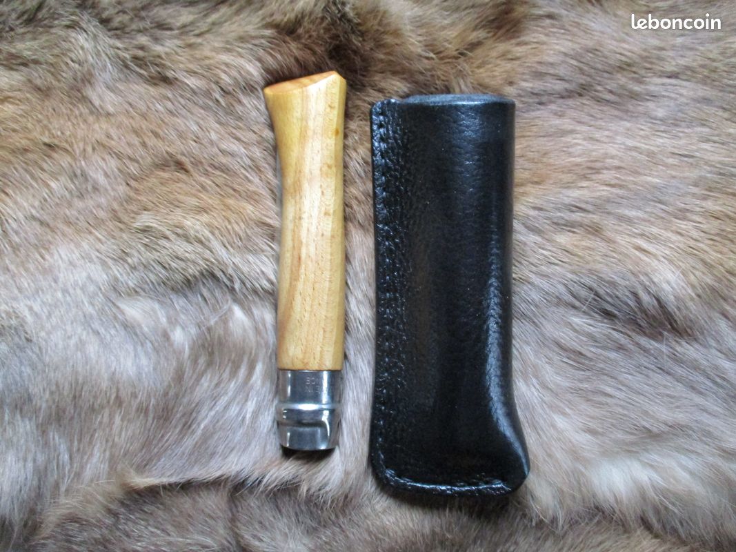 Etui en Cuir noir Foulonné(peaux d'orange) pour l'opinel n°10 non Customisé pour Droitier (image 12)