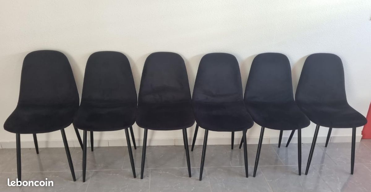 Chaises velour noir (image 2)