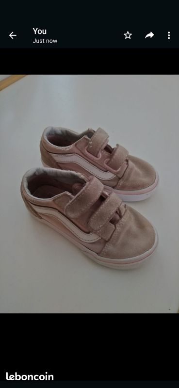 T24 sneakers chaussures de sport fille suede gris et rose (image 2)