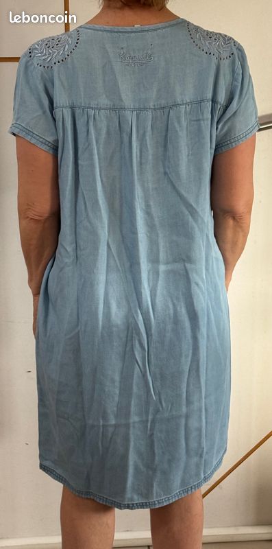 Robe En Jean Bleu Marine Kaporal - Taille S, Occasion Bon État, Longueur Genou