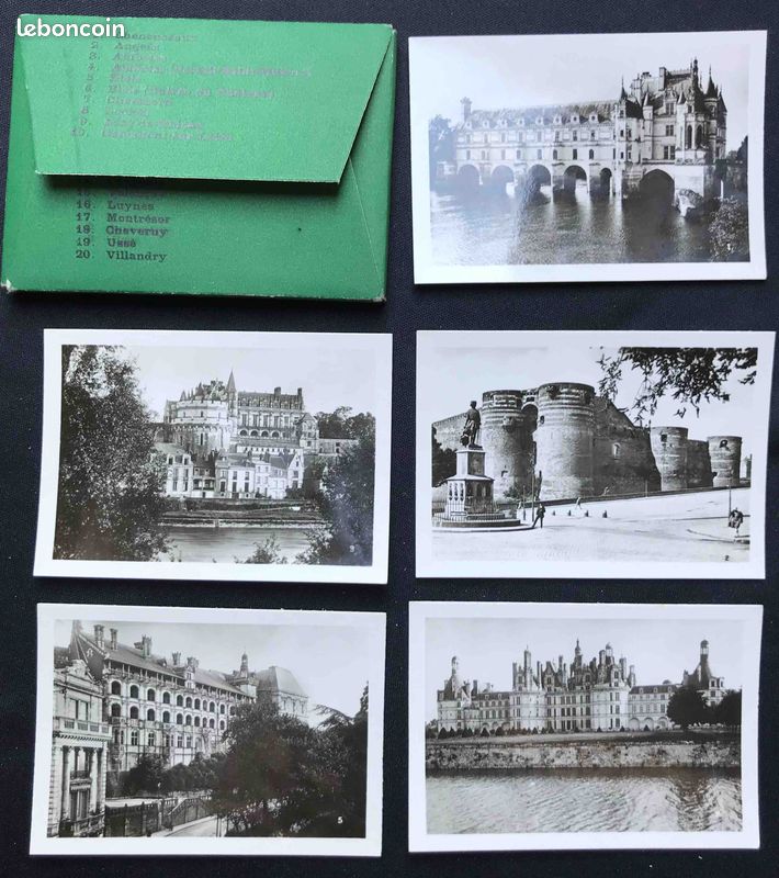 🗺* Carte Postale * livret de 20 MINI-CARTES ®1950' Les Châteaux de la Loire (image 2)