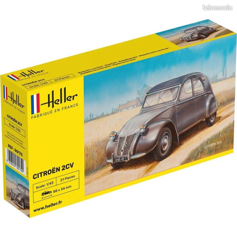 Citroën 2CV Type A 1948 - Maquette Montée LM Plastique - Échelle 1/43 - Bleu